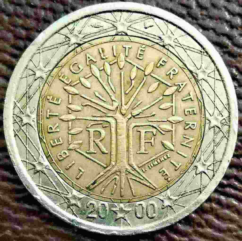 2  euro Francia - 2000 - con errore di CONIO 