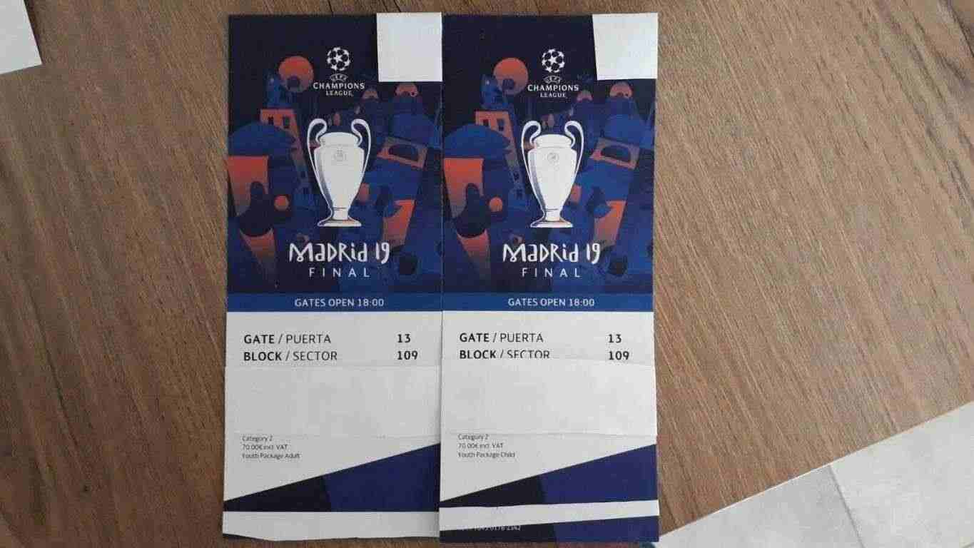 Biglietti finale UEFA Champions League 2019 Madrid categoria 2