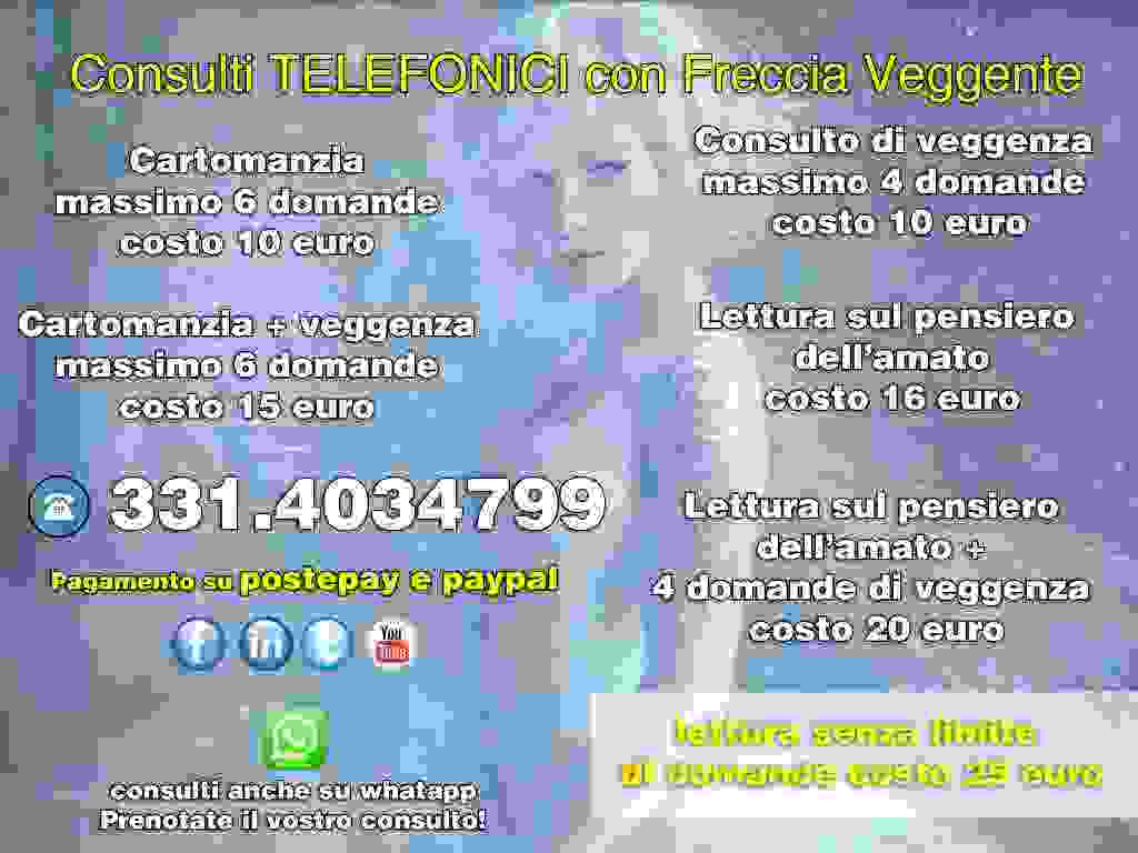CONSULTI TELEFONICI DI CARTOMANZIA E VEGGENZA PROFESSIONALI chiama 331.40.34.799