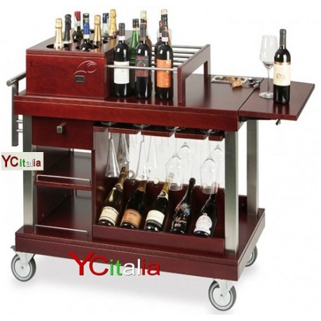 Carrello vino in legno refrigerato Artemide Vini