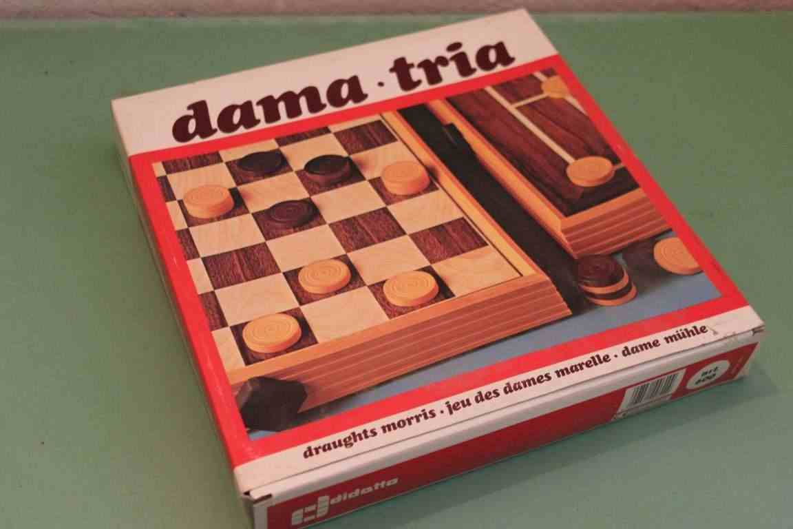 Dama Tria 2 giochi tradizionali vintage nuovo Didatto anni 80 
