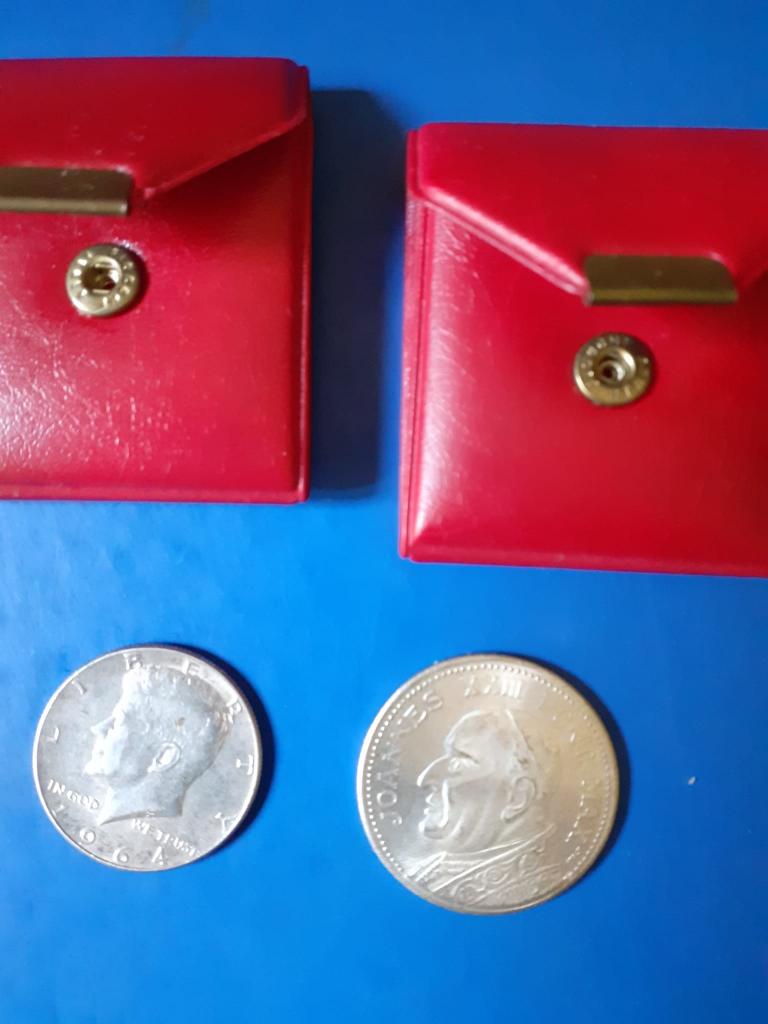 2 monete d'argento, papa Giovanni XXIII e John Kennedy 1964